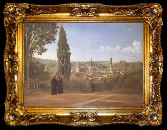 framed  Jean Baptiste Camille  Corot Florence View from the Boboli Gardens (mk05), ta009-2